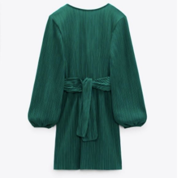 Zara Green pleat dress - S - Picture 2 of 4